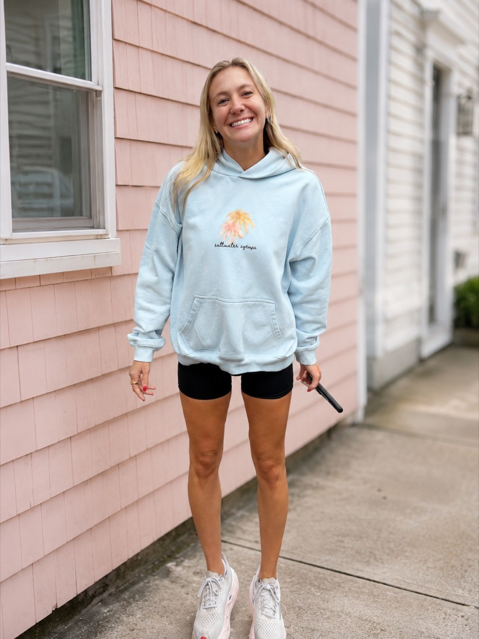Saltwater Hoodie — worn by female model