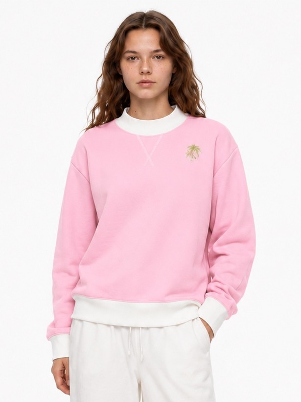 Two Tone Palm Mockneck Crew — lifestyle