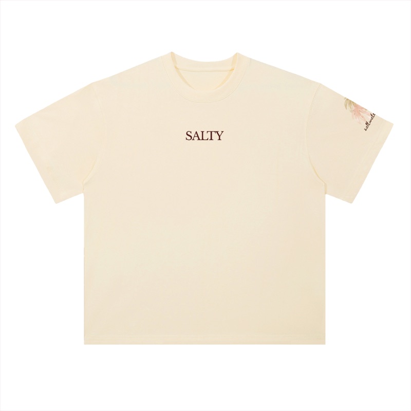 SALTY Drop Shoulder Tee — apricot front