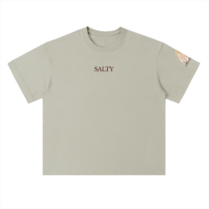 SALTY Drop Shoulder Tee — green front