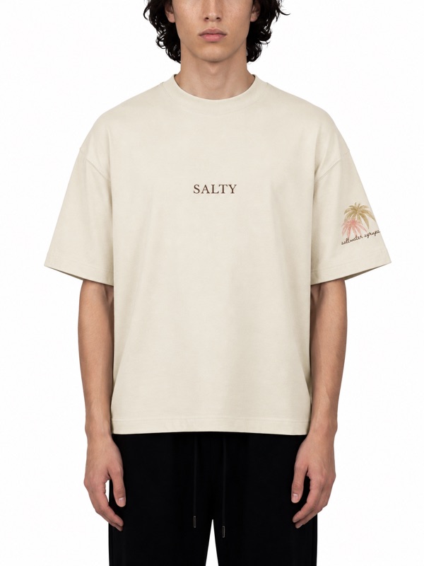 Salty Oversized Tee — worn front