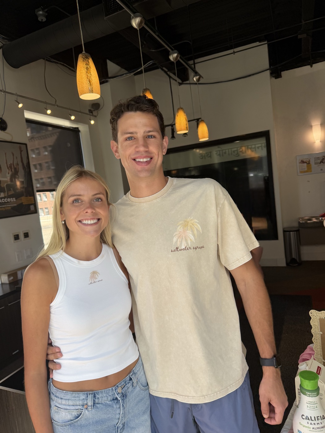 Saltwater Syrups Tee — lifestyle, worn by two models
