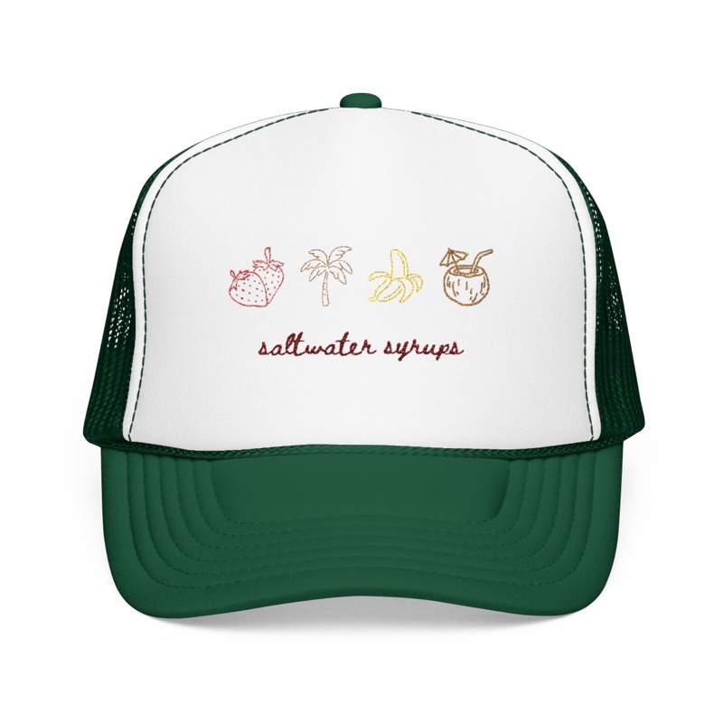 Saltwater Embroidered Trucker — kelly green front