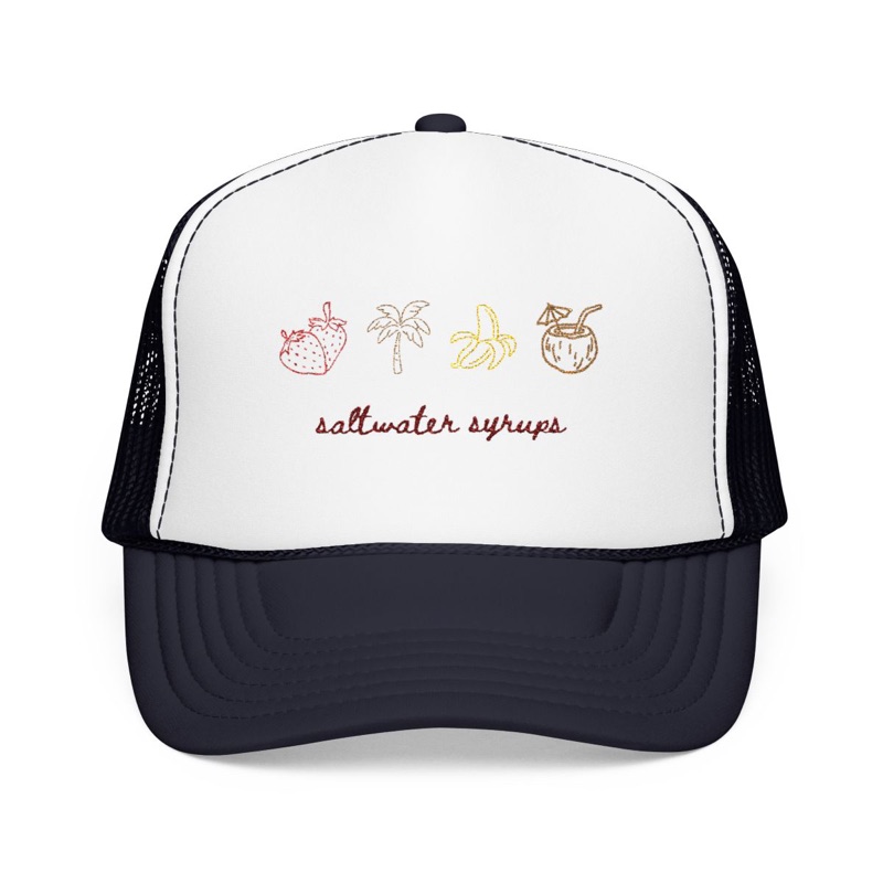 Saltwater Embroidered Trucker — navy front