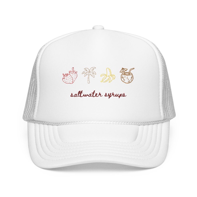 Saltwater Embroidered Trucker — white front