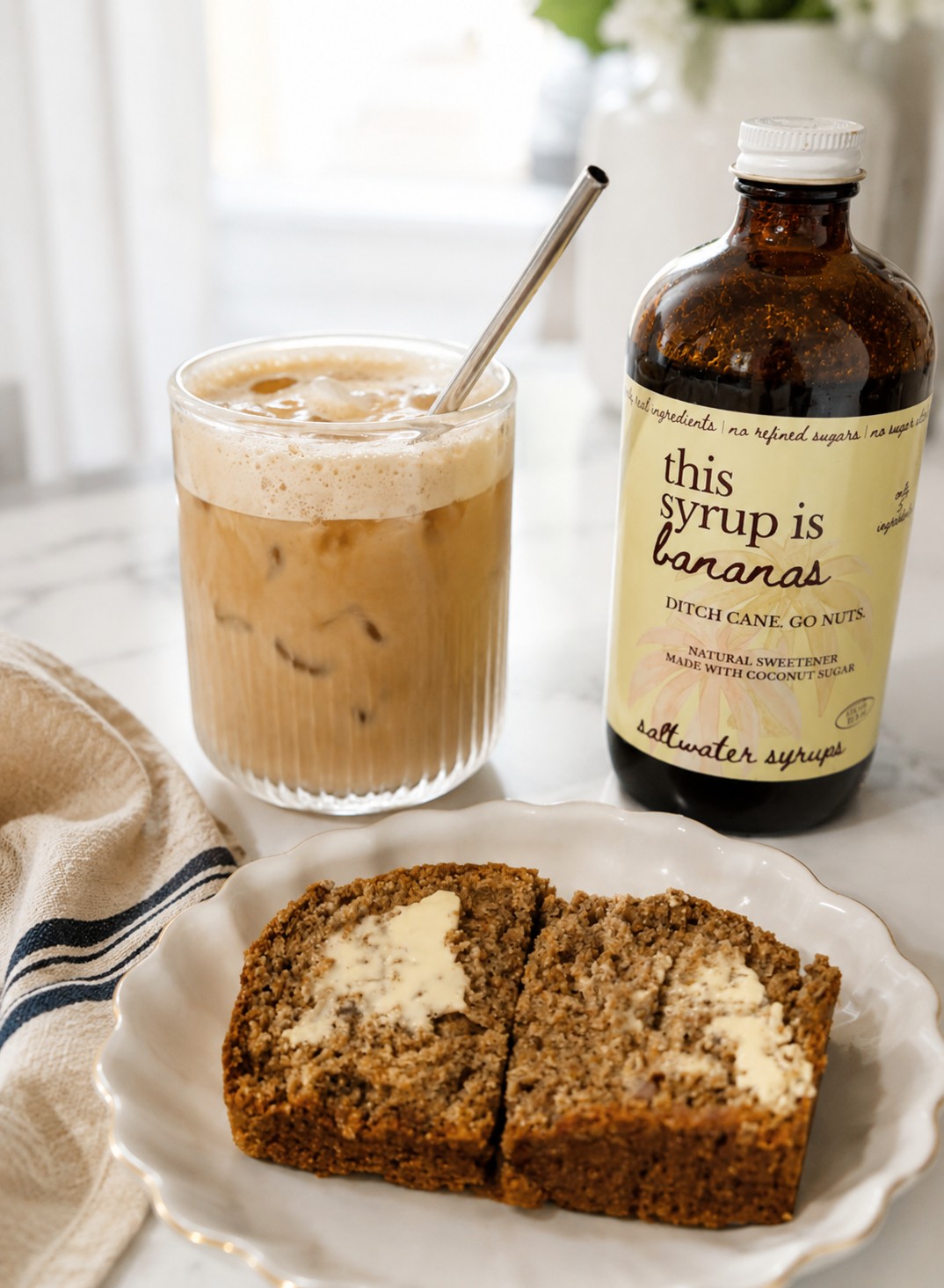Banana Bread made with Saltwater Banana Syrup