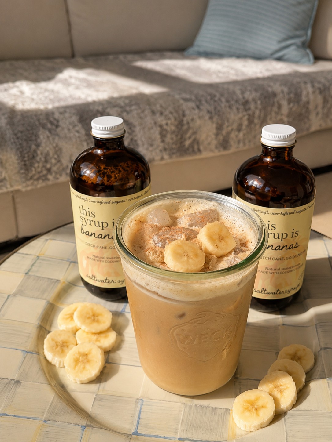 Iced Banana Latte with Saltwater Banana Syrup